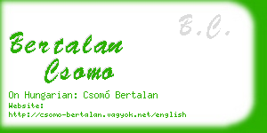 bertalan csomo business card