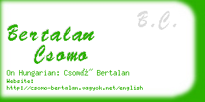 bertalan csomo business card